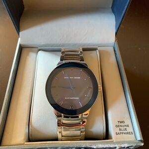 Geoffrey Beene Silver Watch with Blue Dial